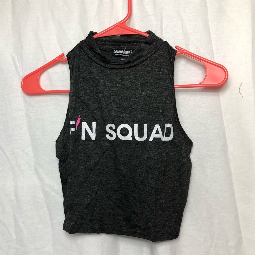 Fashion Nova Gray Mock Neck Crop Top FN Squad NWT XS - Picture 7 of 7